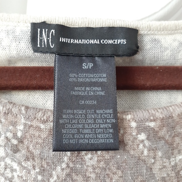 INC International Concepts Sequined Snakeskin Print Top - Picture 5 of 10